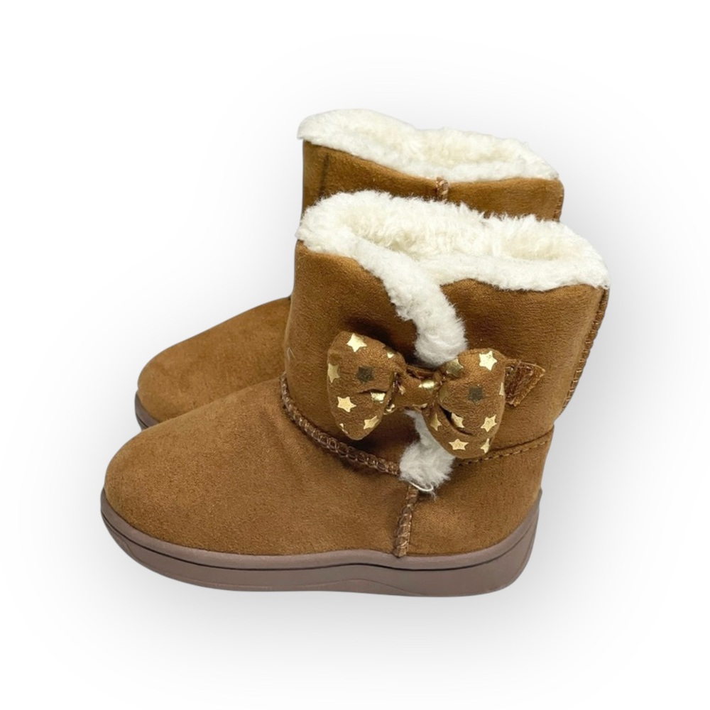 Garanimals ★ Faux Shearling Lined Boots ★ Star Printed Bow ★ Tan ★ Toddler 4 - Picture 8 of 16